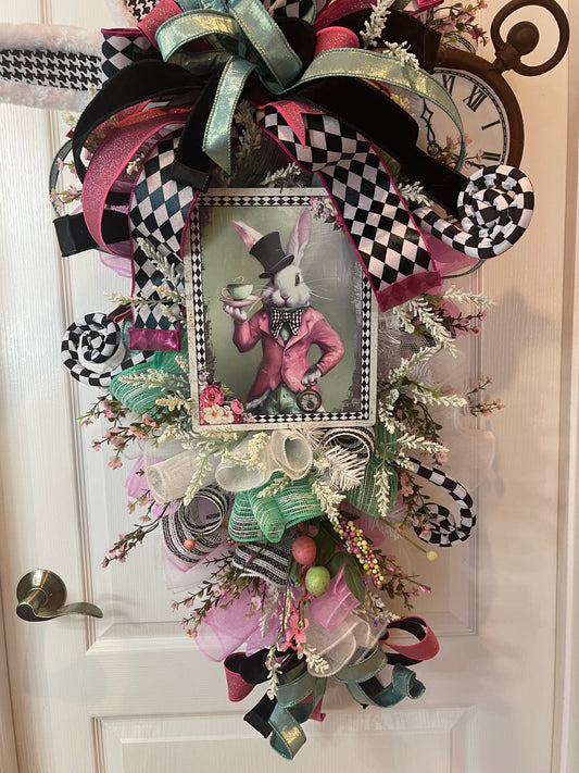 Mad Tea Party Wonderland Wreath