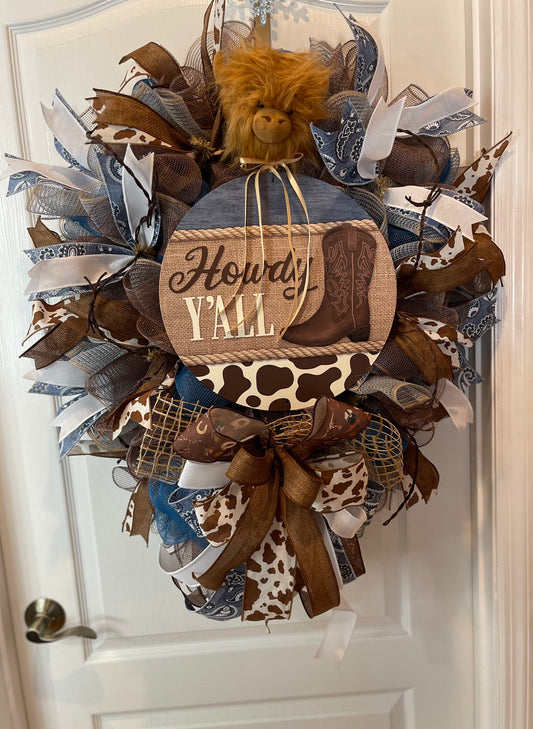 Howdy Y’all Western Welcome Wreath