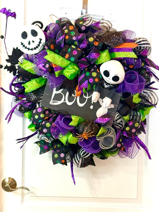 Jack Skellington BOO wreath